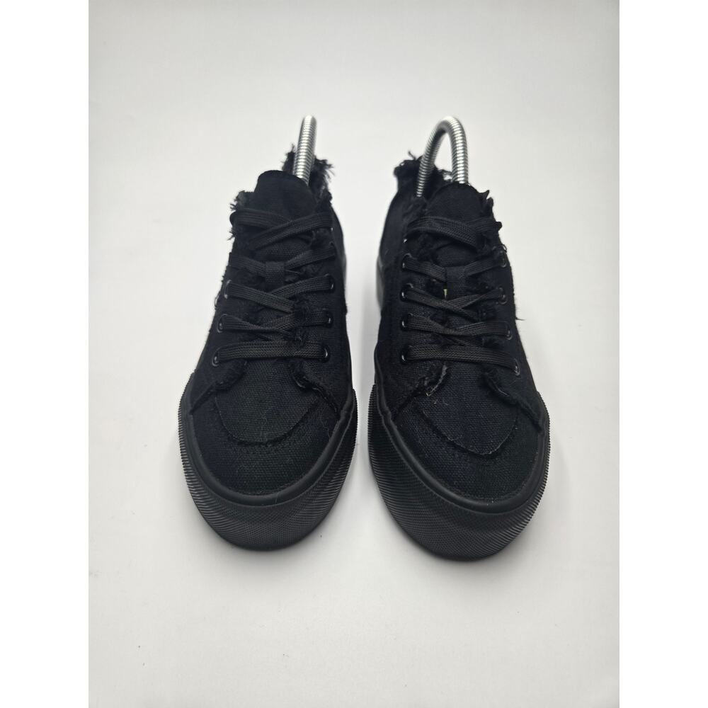 Obtaom Women's Black Canvas Low Top Casual Sneakers Size 7 - Picture 6 of 9